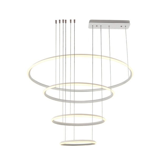 Pendente Abu Dhabi Led 4 Camadas Aluminio Branco